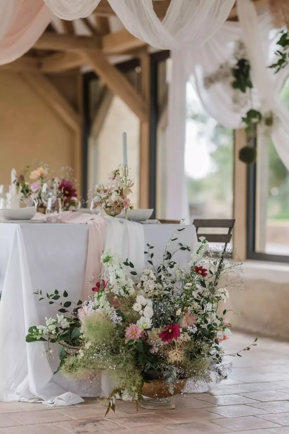 composition florale mariage blanc sarthe