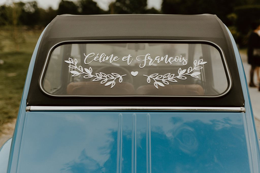 Impression stickers voiture mariage