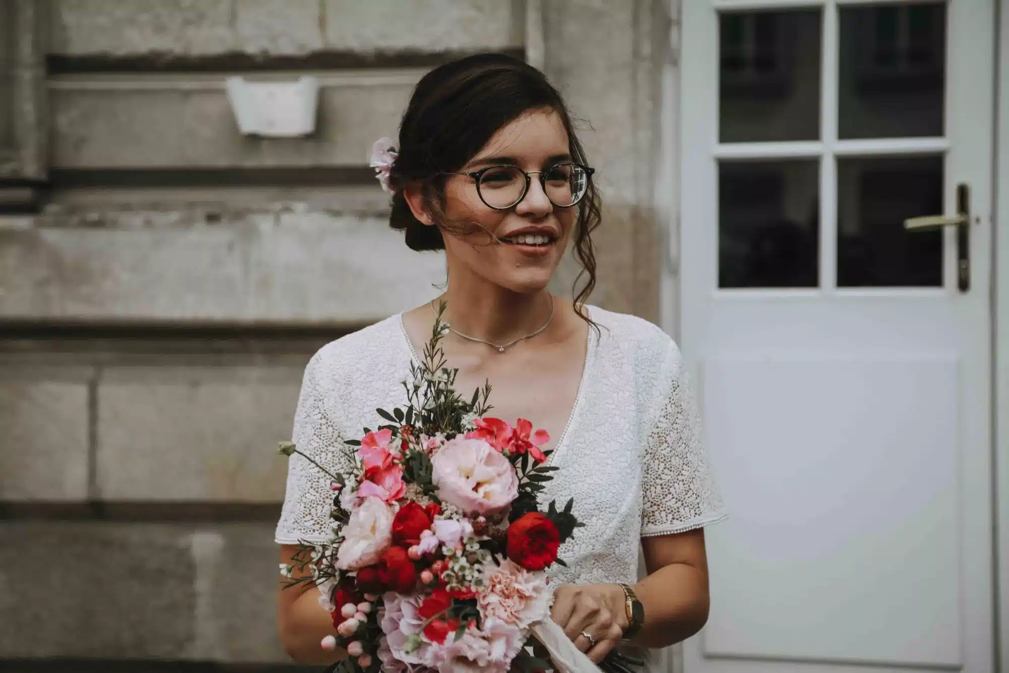 mariage bucolique bouquet de fleurs colore