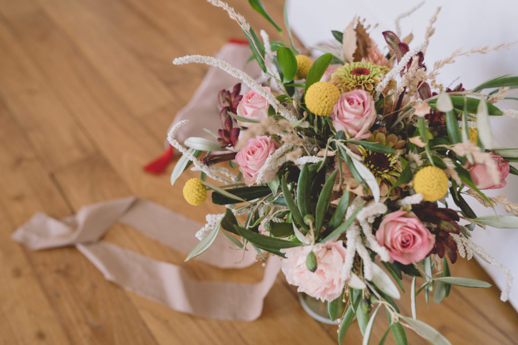 Bouquet de mariée champêtre style bohème