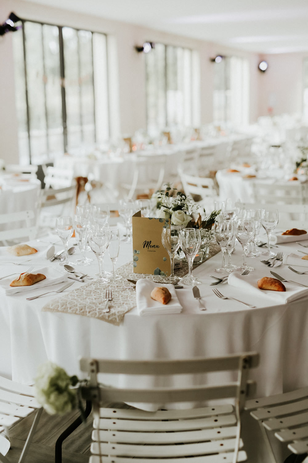 decoration de table mariage boheme chic blanc