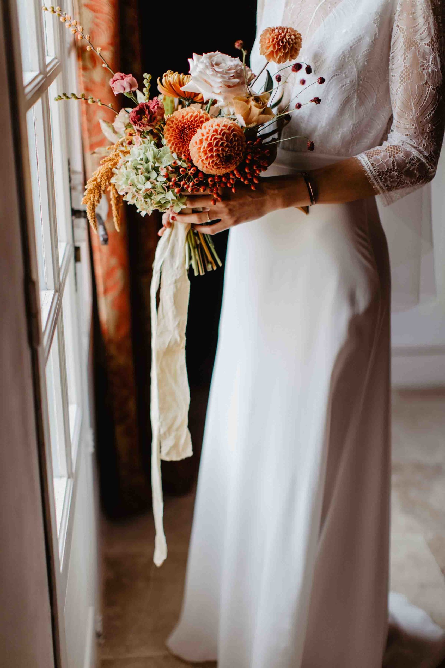 mariage automnal pays de la loire bouquet de mariée