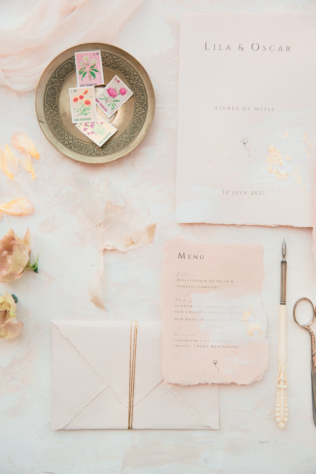 faire part mariage romantique moderne