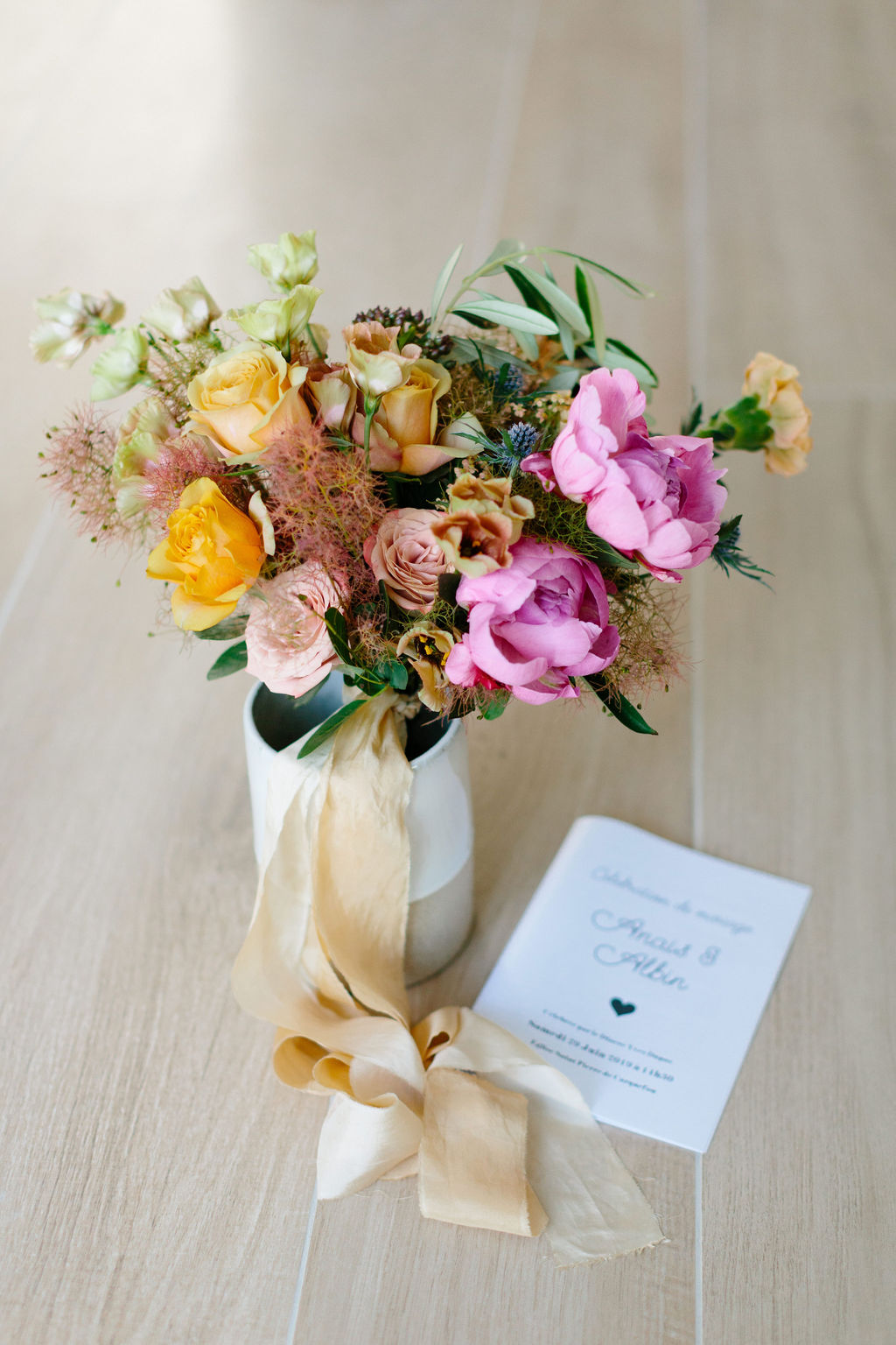 bouquet de mariage moderne boheme colore nantes