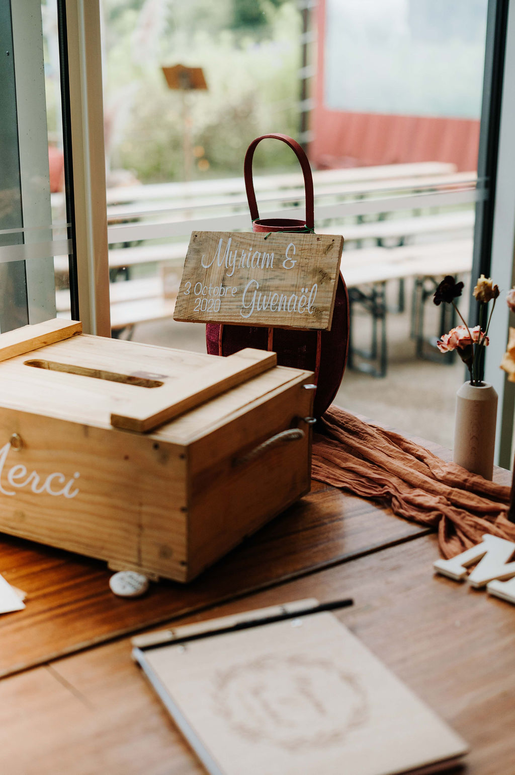 boite à cagnotte mariage vendee champetre