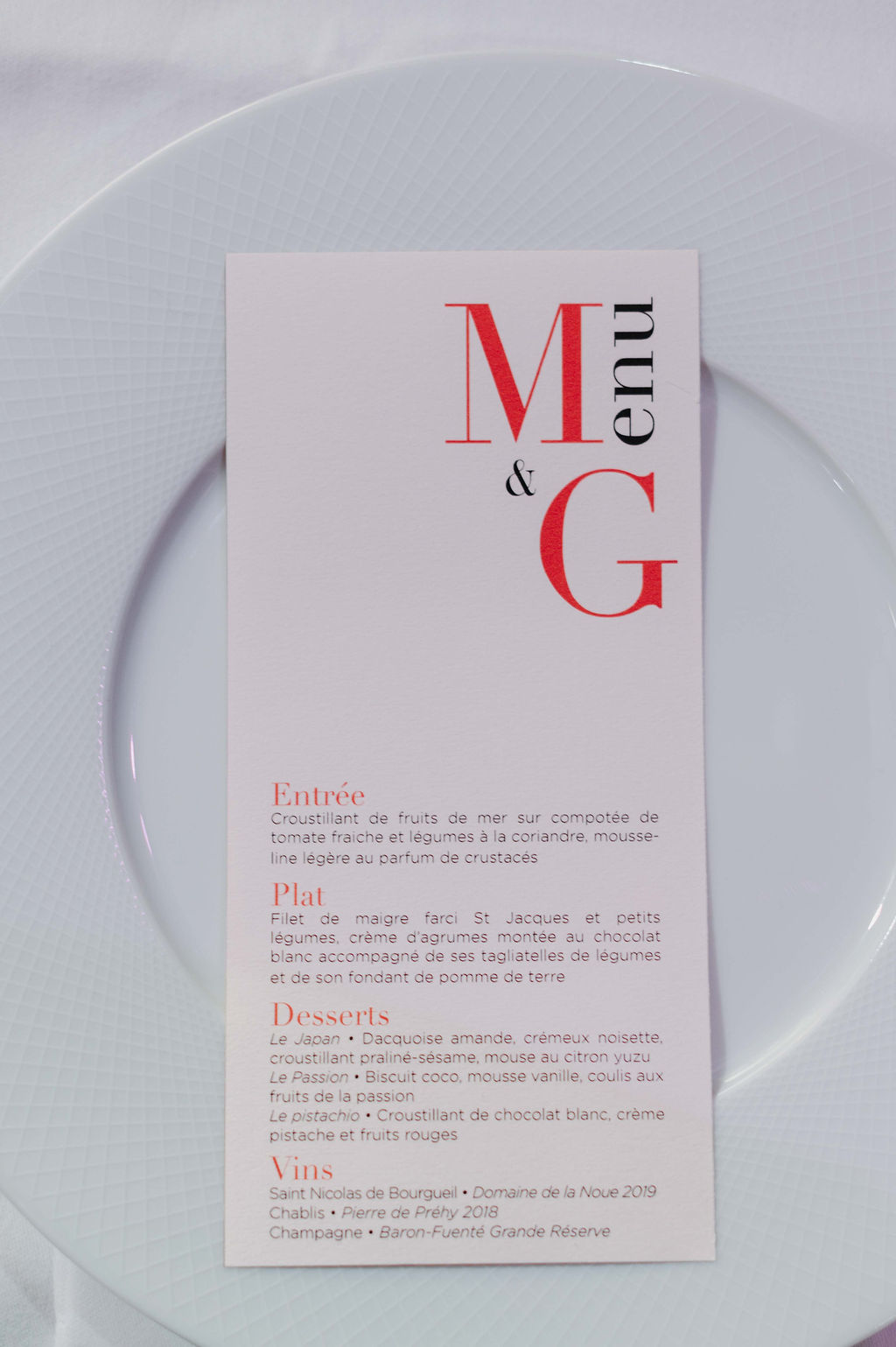 menu mariage automnal vendee