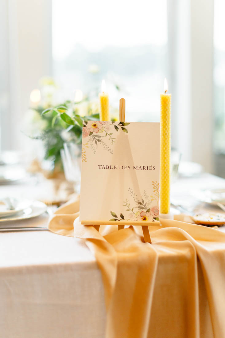 papeterie de mariage numéro de table