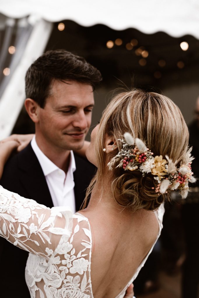 peigne en fleurs séchées mariée nantes