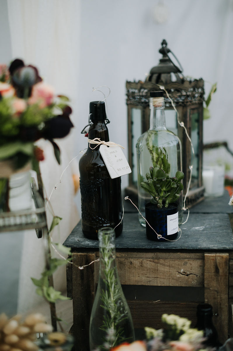vin alccol mariage fleurs