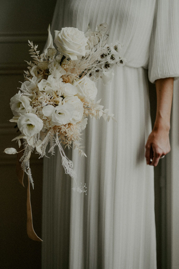 bouquet de mariage simple epure blanc nantes