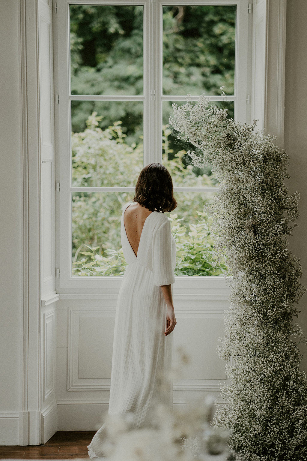 decoration florale robe de mariee mariage intimiste