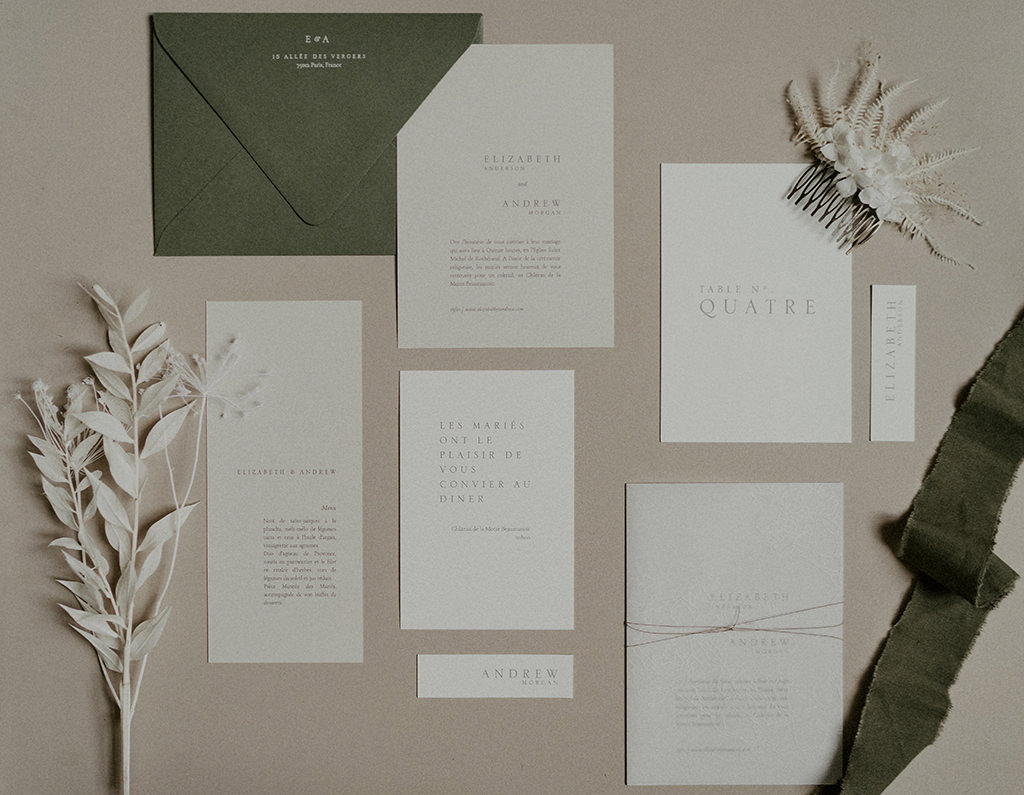 inspiration papeterie mariage epure