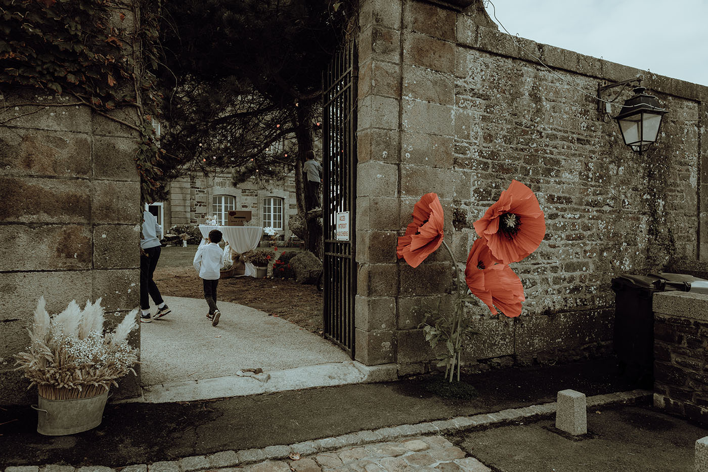 decoration florale mariage vintage chic chateau de la motte beaumanoir