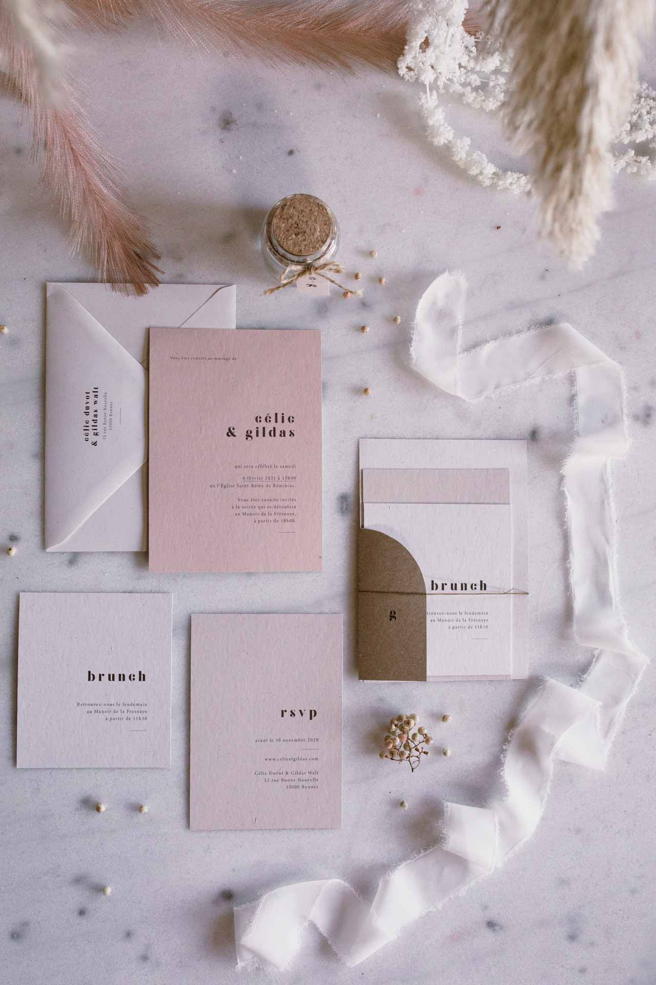 mariage hivernal papeterie simple poetique