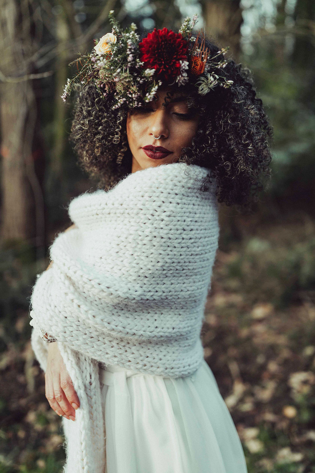 mariage hiver fleurs hivernales couronne de fleurs