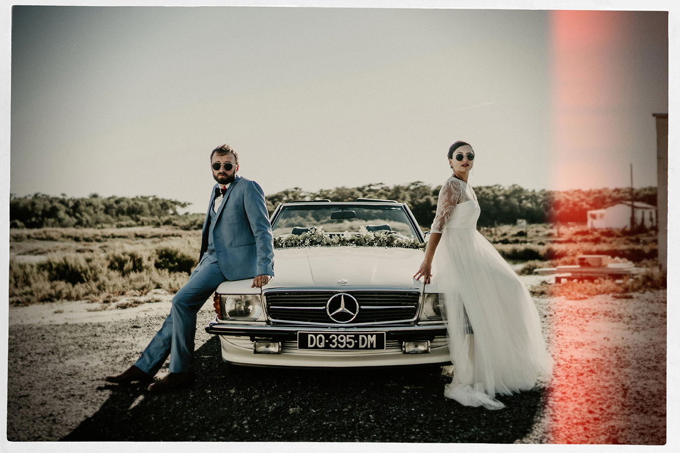 vieille voiture mariage champetre chic
