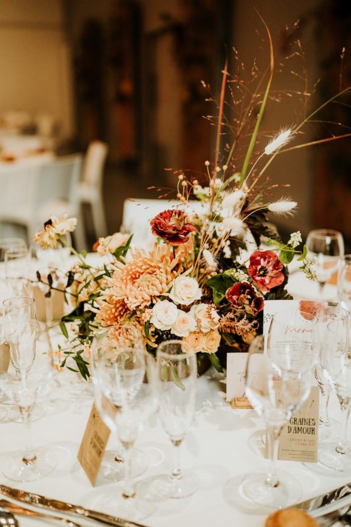centre de table fleuri composition florale mariage nantes