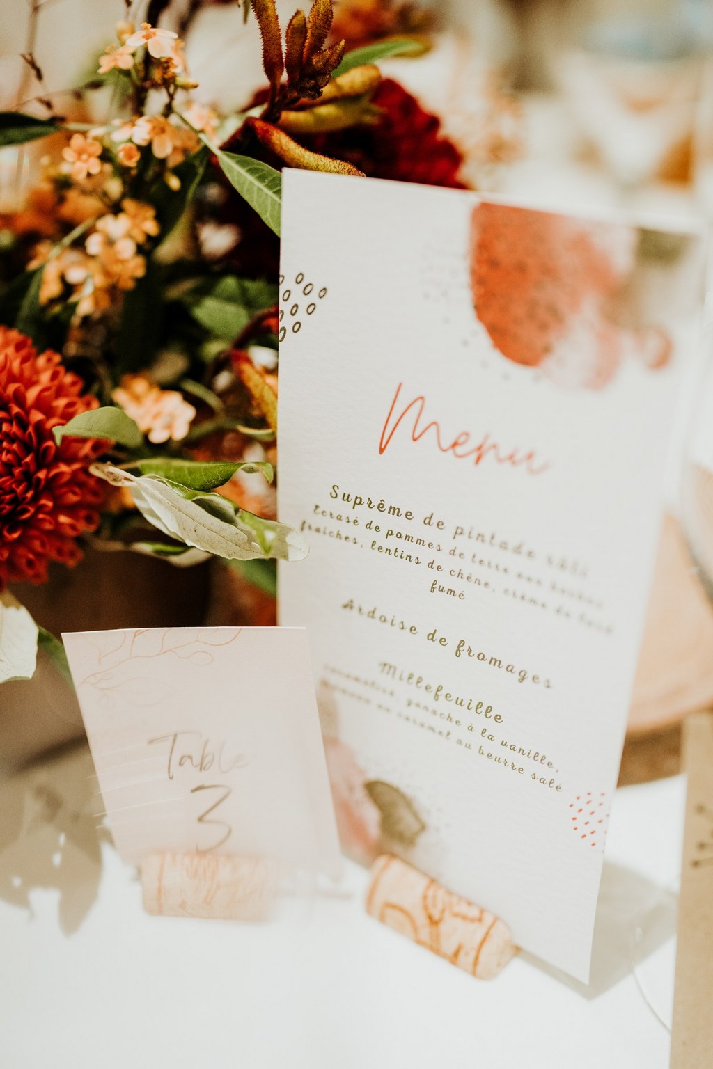 menu papeterie automnal mariage nantes