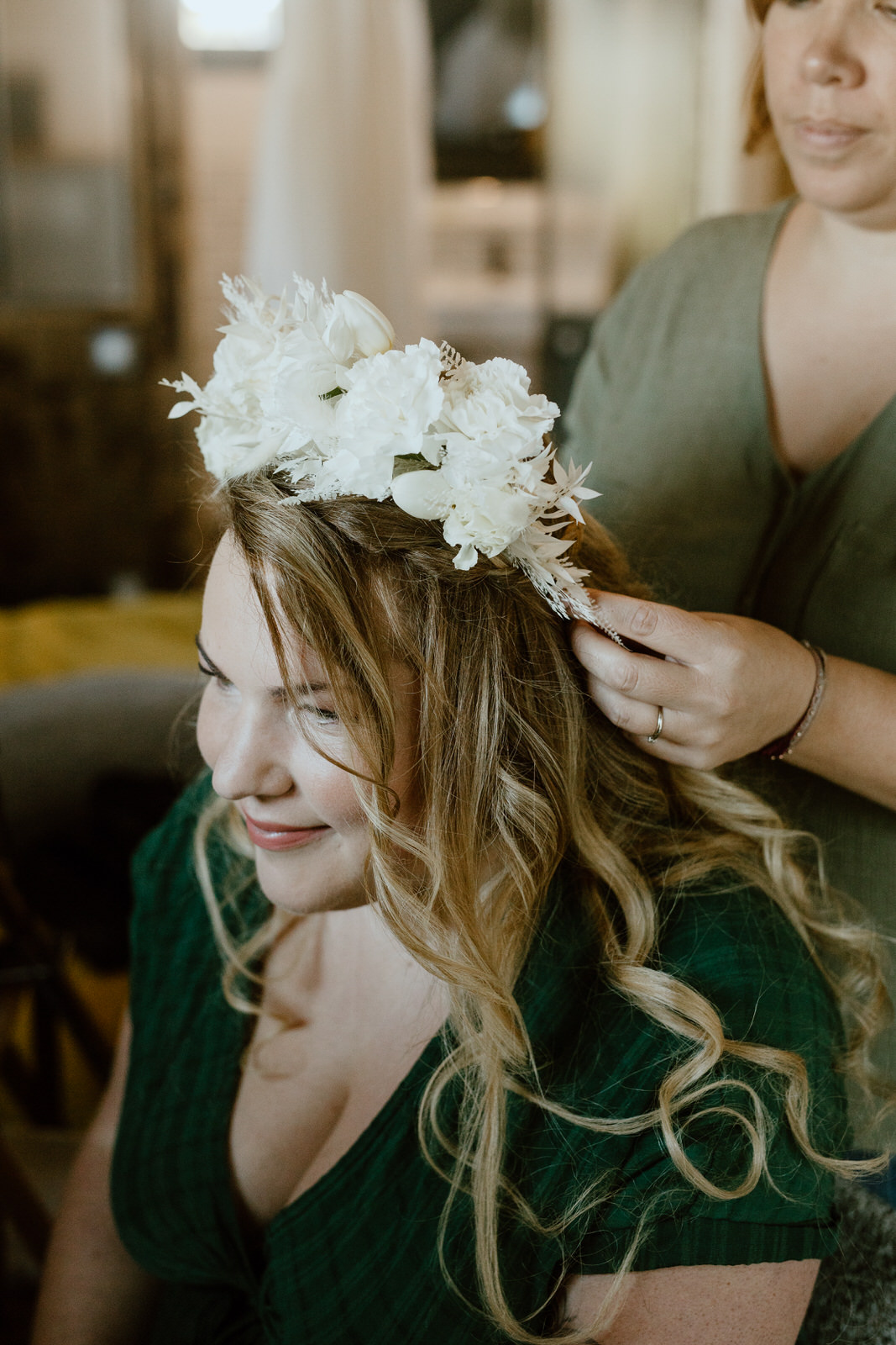mariage bretagne couronne fleurs séchées