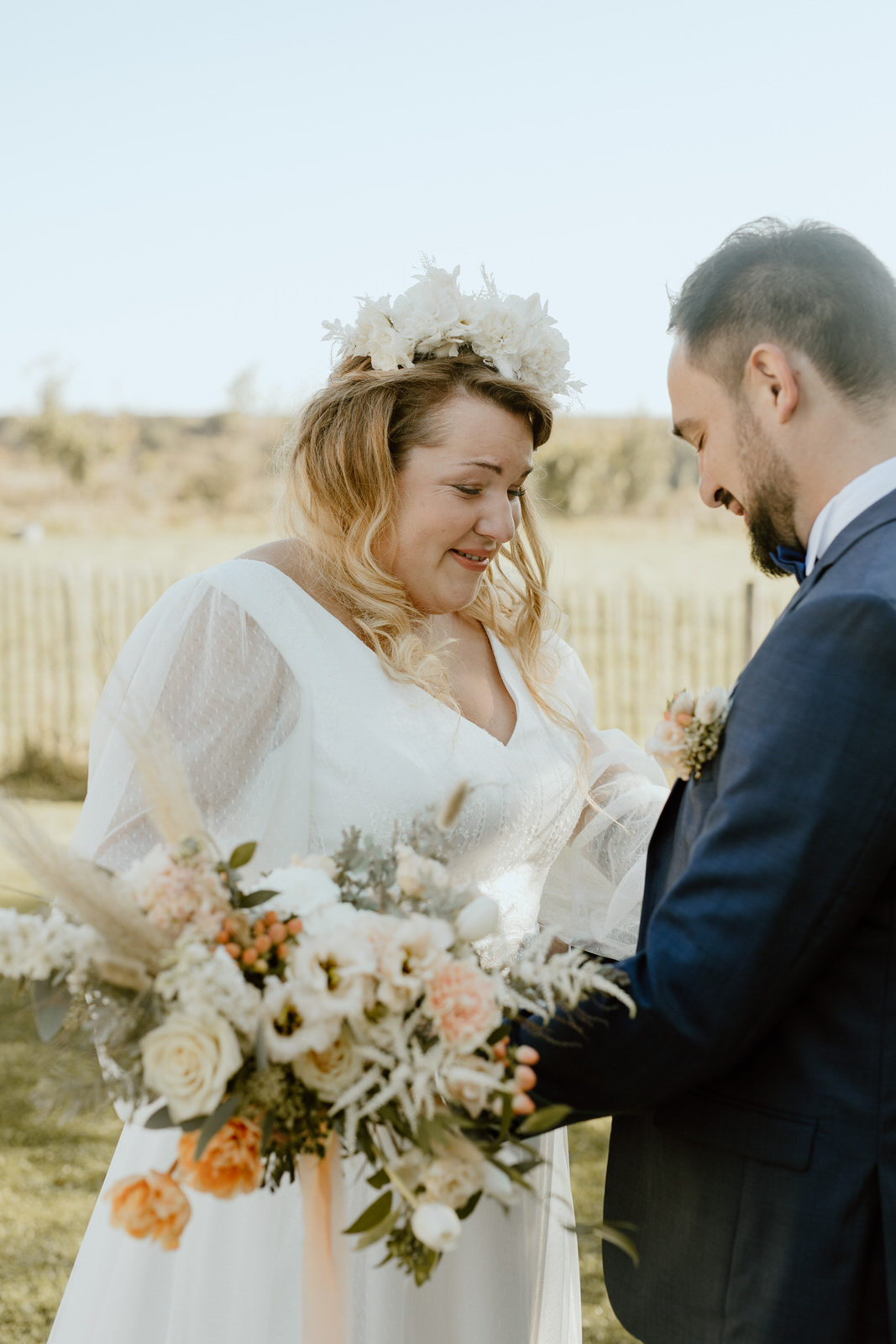 couronne de fleurs séchées mariage bretagne