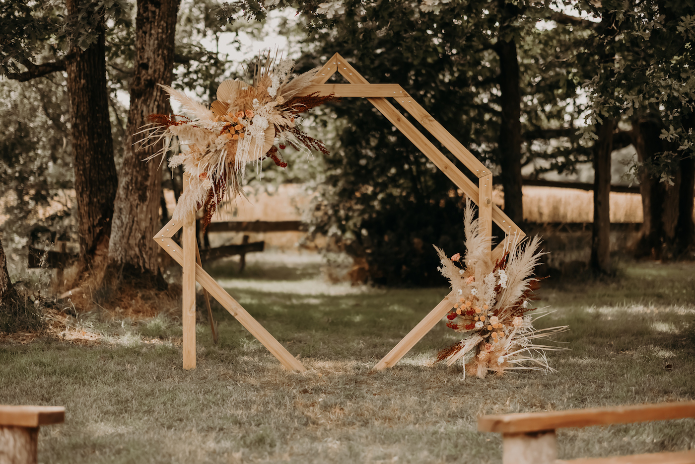 arche ceremonie original mariage boheme