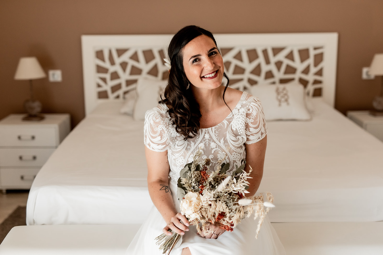 preparatif bouquet robe de mariee mariage naturel mayenne echologia