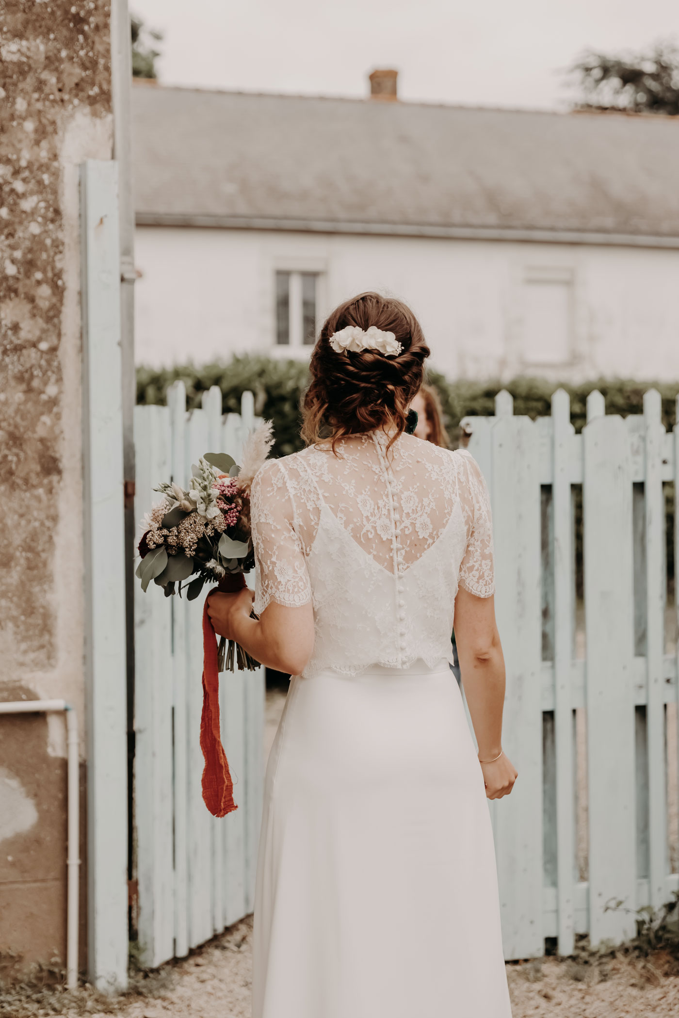 robe de mariee bouquet mariage boheme gypsy loire atlantique