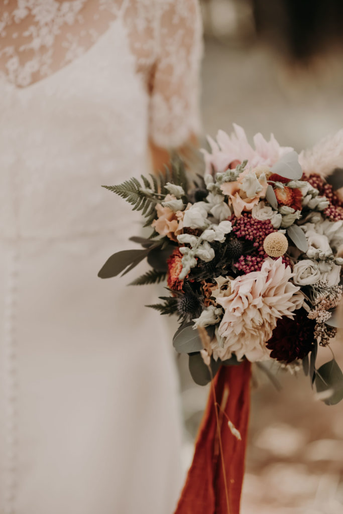 bouquet fleurs bohème robe de mariee mariage boheme gypsy loire atlantique