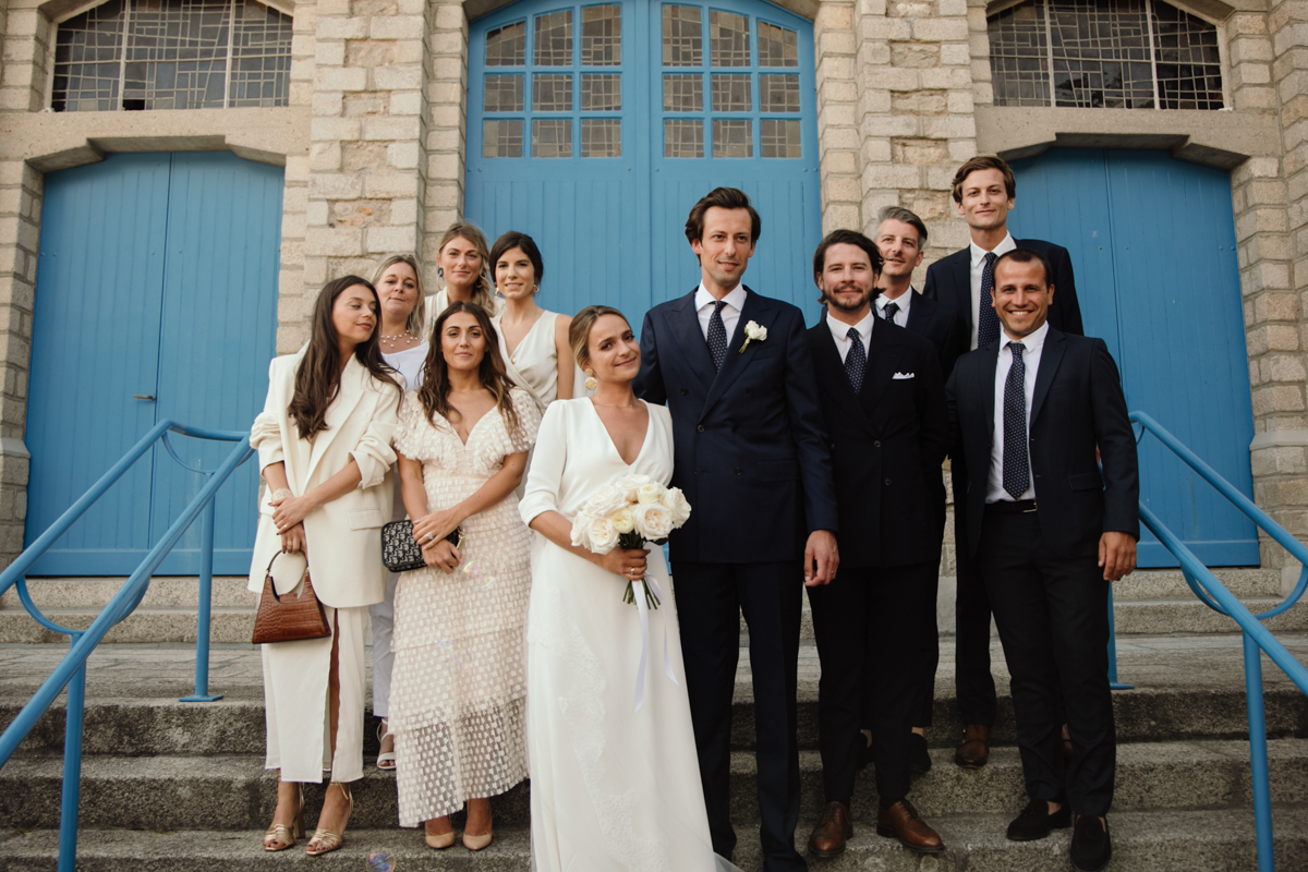 demoiselles dhonneur garcons dhonneur robe de mariee bouquet de fleurs costume sur mesure mariage chic elegant la baule la turballe