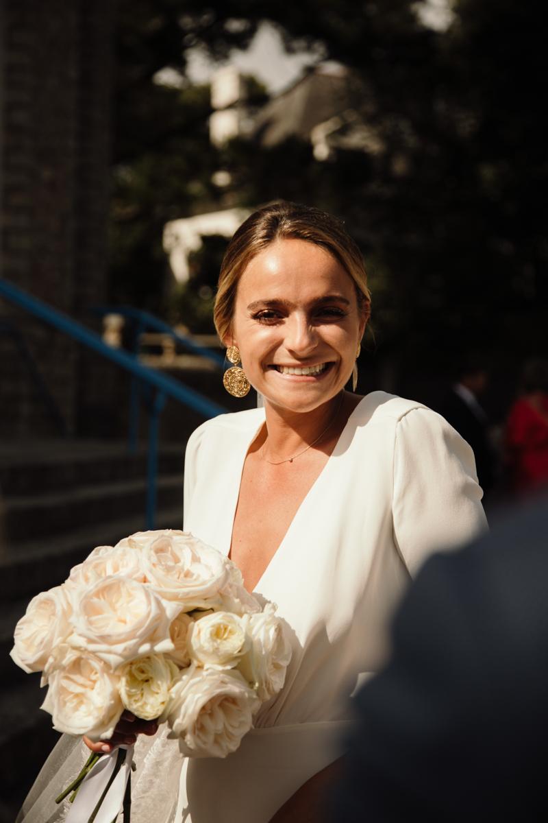 robe de mariee bouquet de fleurs mariage chic elegant la baule la turballe