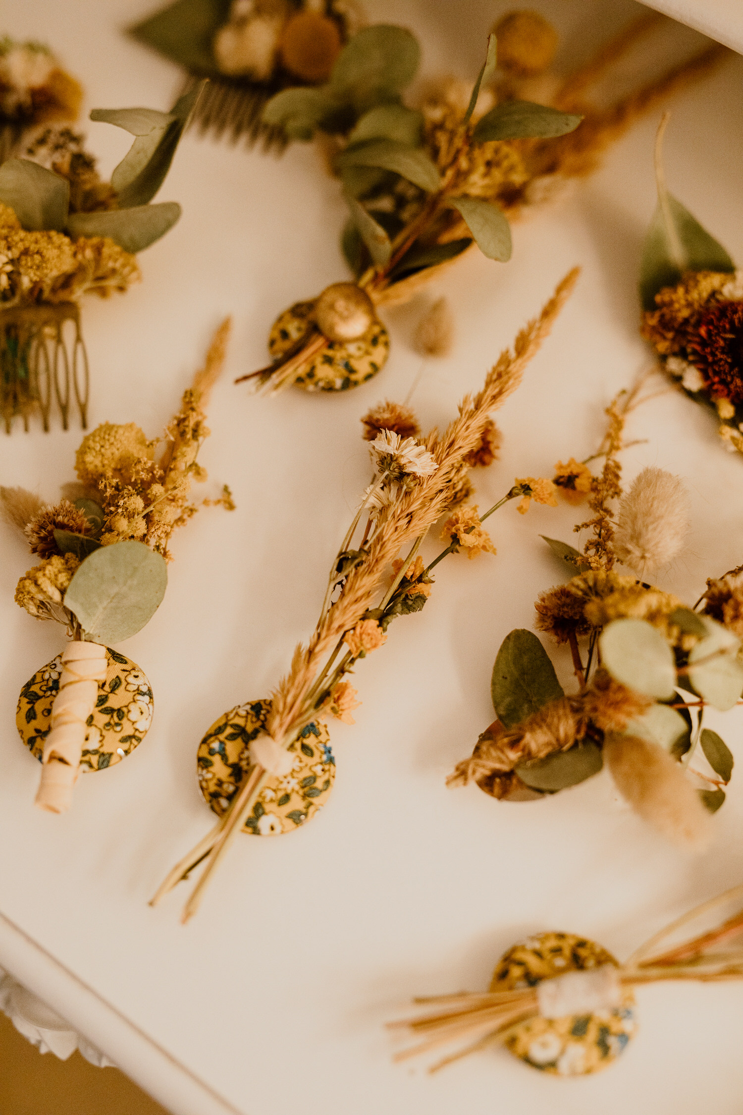 mariage champetre zero dechet boutonniere fleuriste fleurs sechees loire atlantique domaine de la ruade
