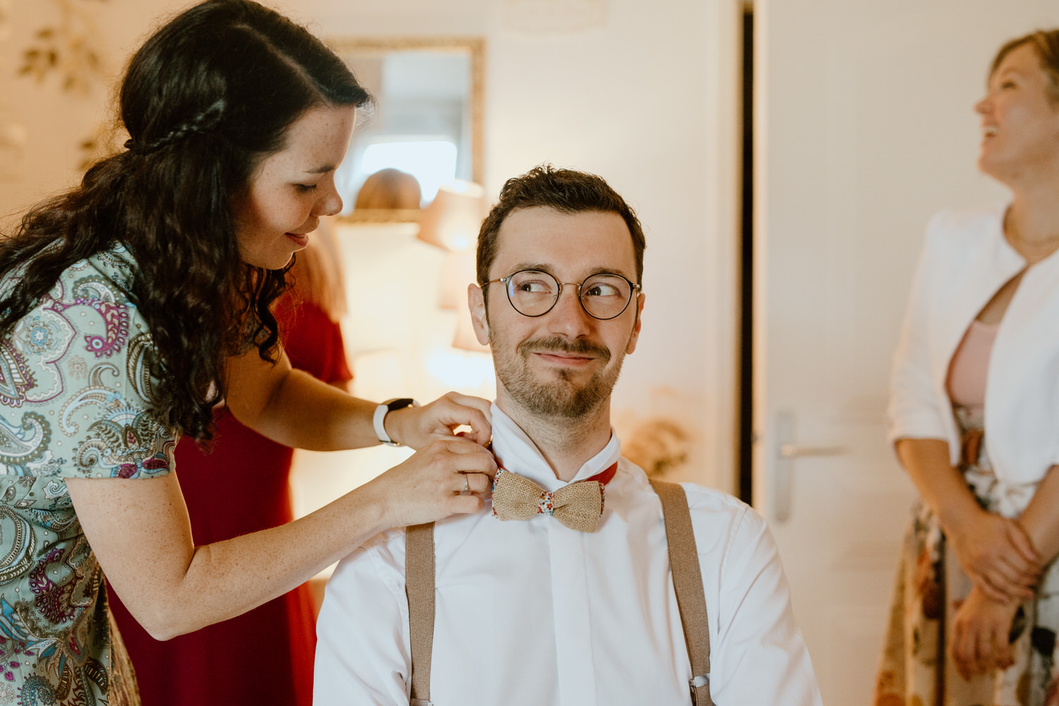mariage champetre zero dechet domaine de la ruade loire atlantique noeud papillon cosutme sur mesure couturier