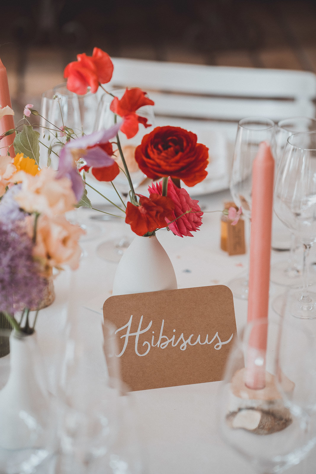 decoration de table coloree mariage