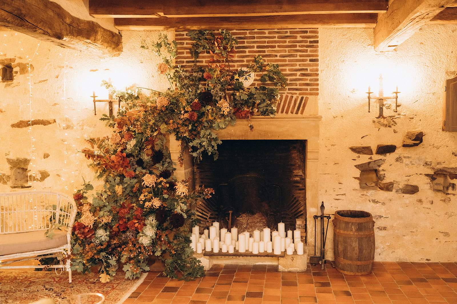decoration cocooning ave bougies mariage automne idée arche