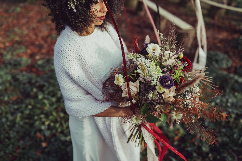 etole en maille pour robe de mariée automne