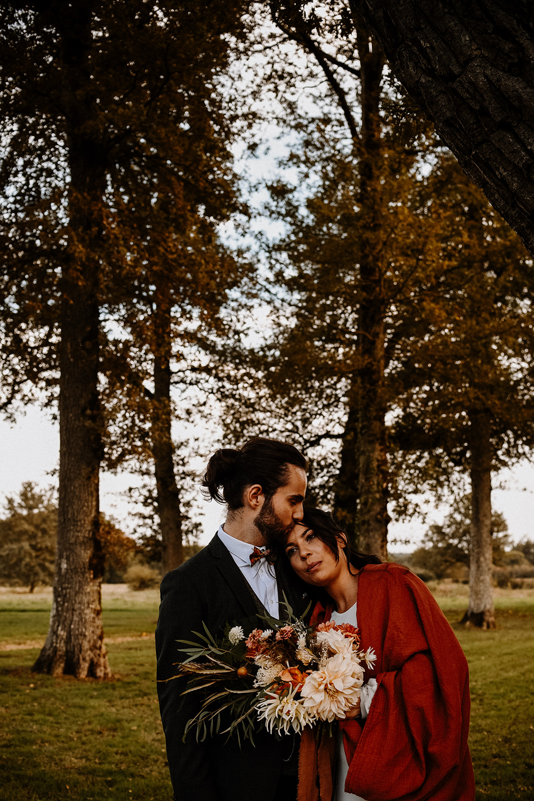 mariage automne accessoires tenue de mariee bouquet fleuriste