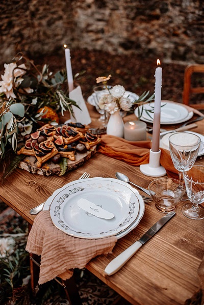 mariage automne naturel decoration table