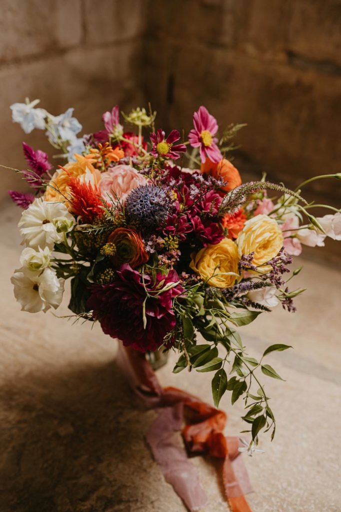 mariage colore moderne chic fleuriste bouquet vendee