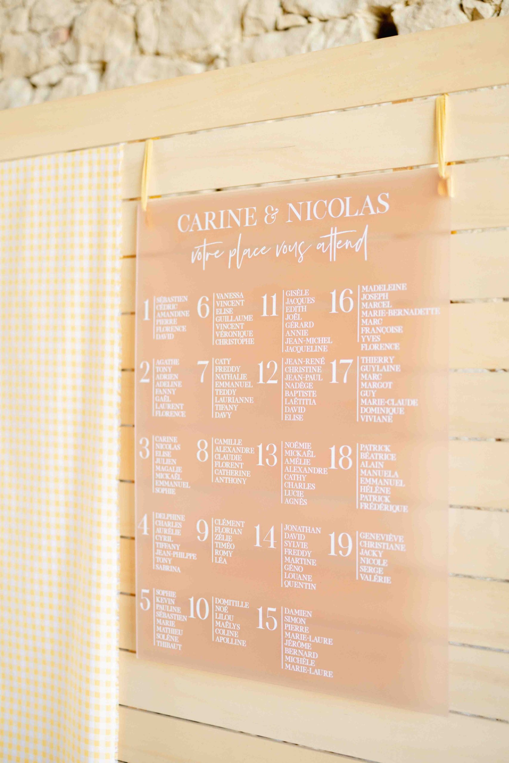 mariage colore dolce vita plan de table decoration vendee