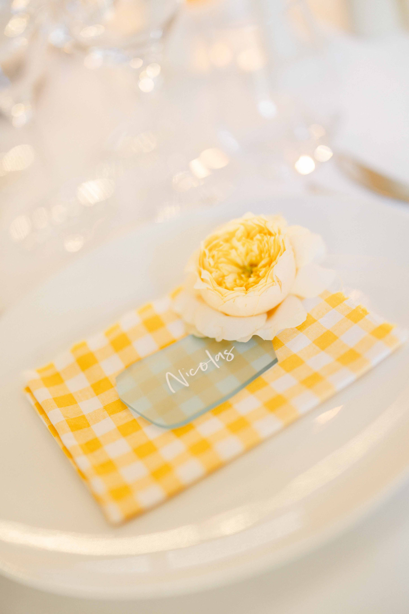 mariage colore dolce vita carreau vichy jaune