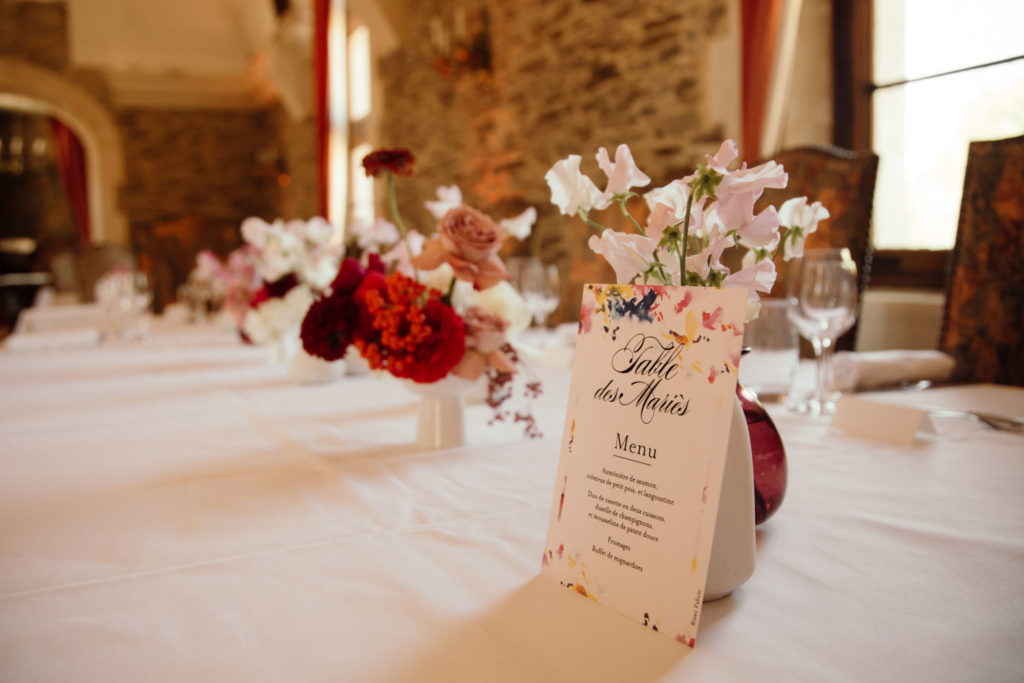 mariage chic decoration de table fleurs papeterie fleurie nantes