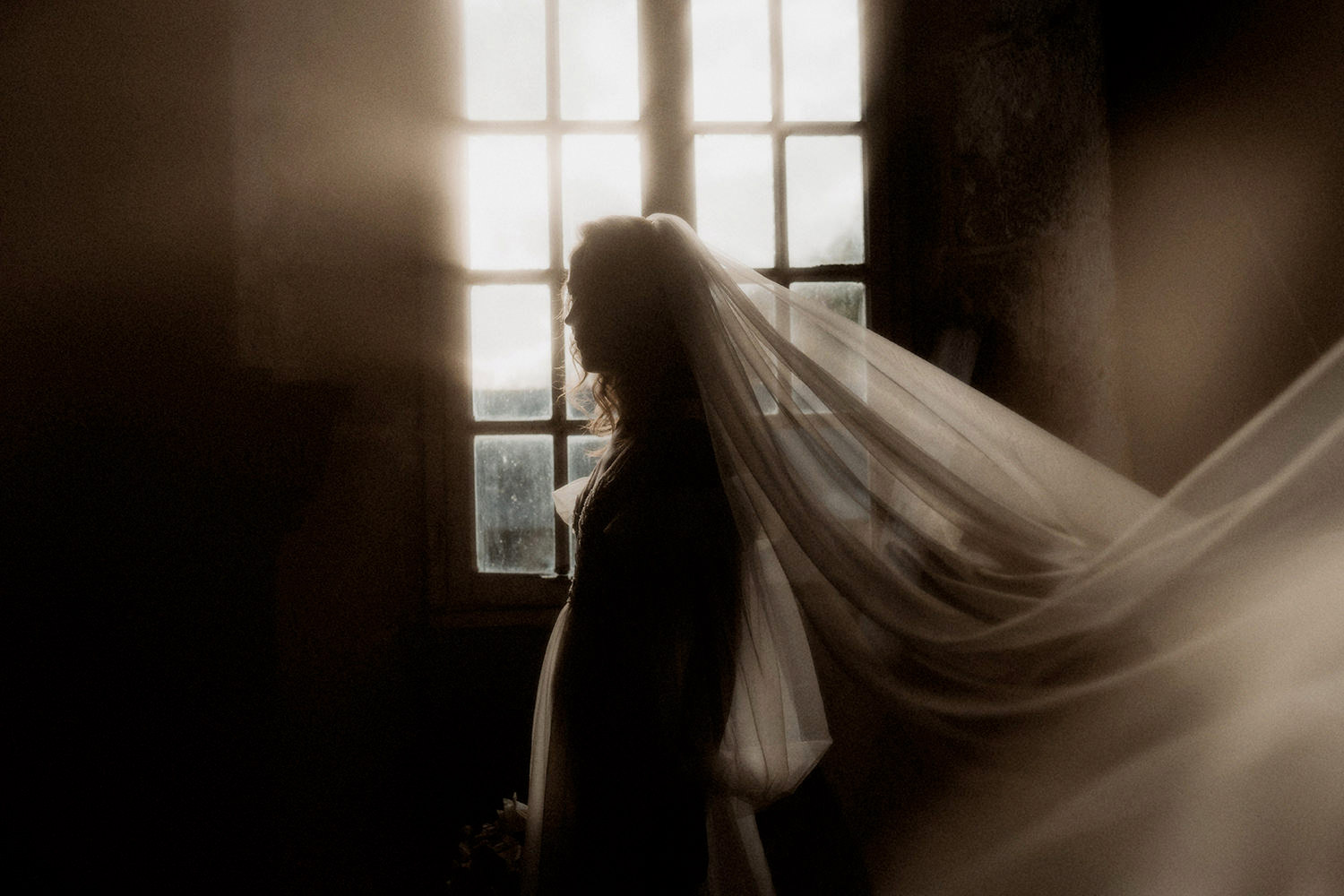 robe de mariee voile voilage traine tulle