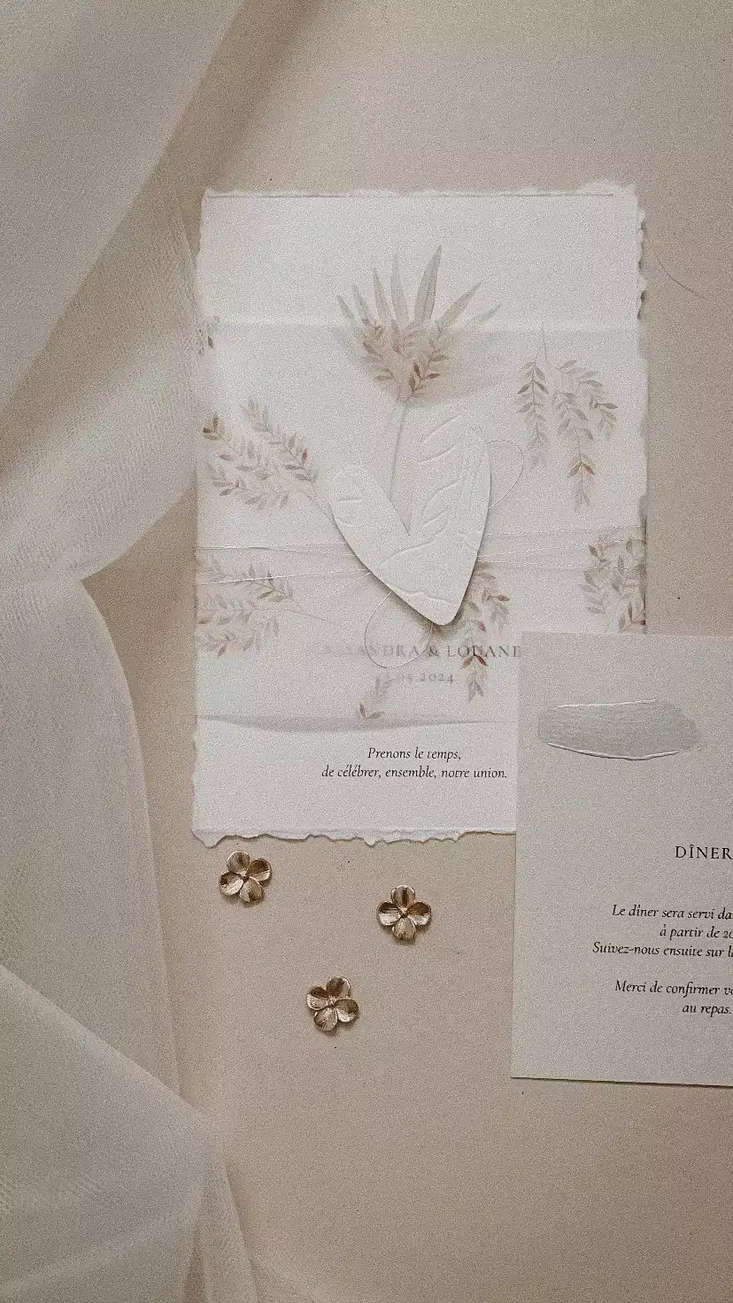 faire-part de mariage sur mesure locale mayenne Maison Cannelle