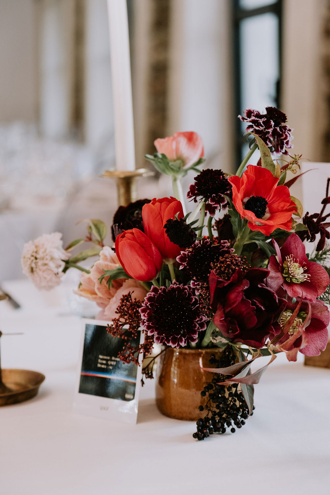 mariage hiver centre de table fleurs