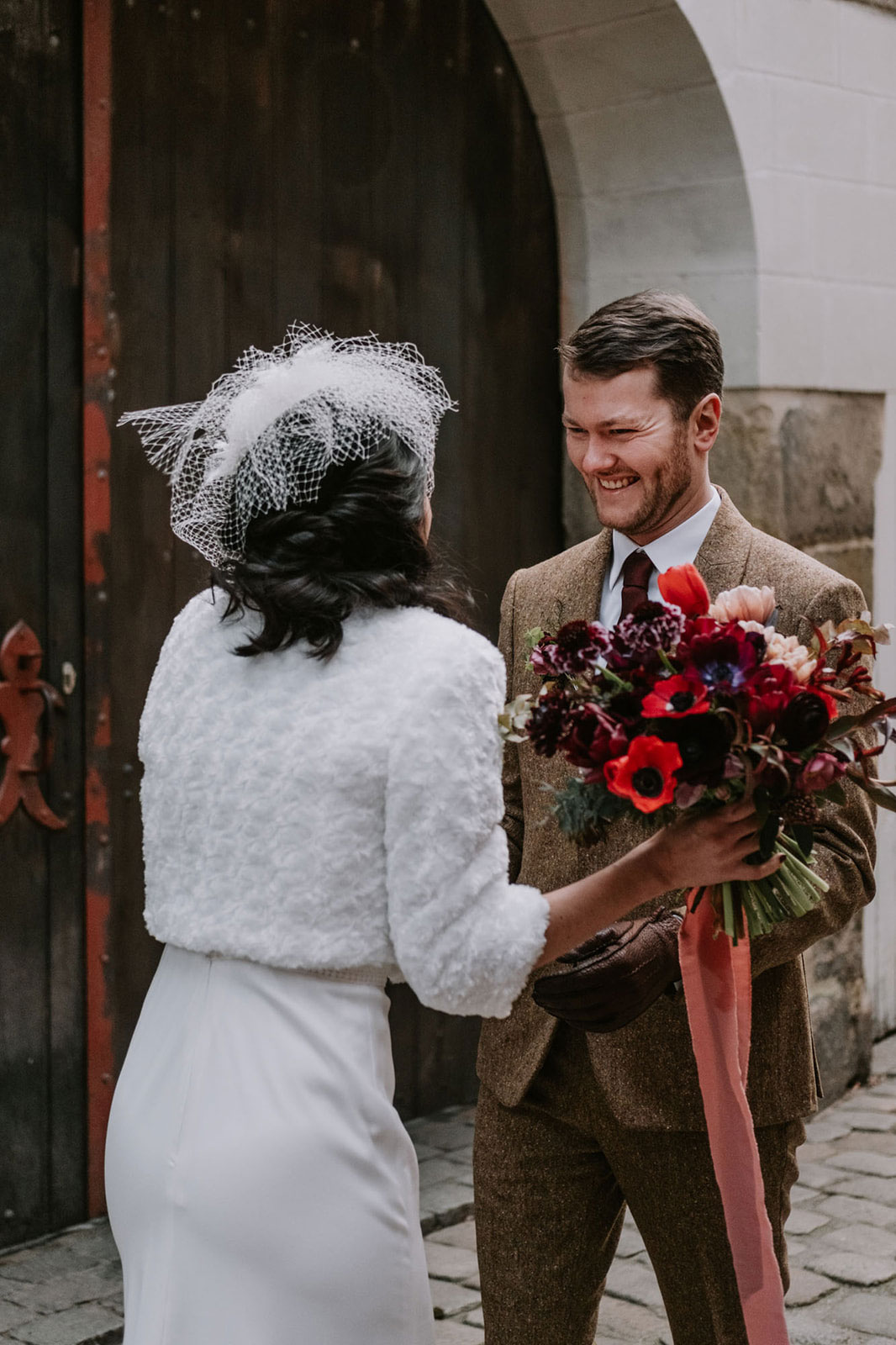 mariage hiver fleuriste nantes bouquet colore