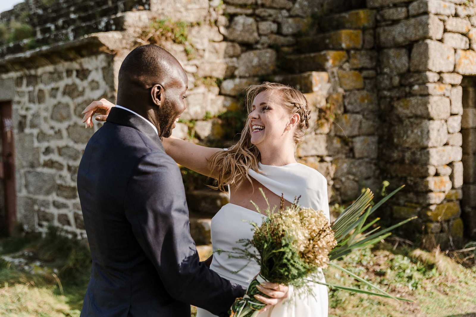 mariage afro bouquet de fleurs vegetal bretagne