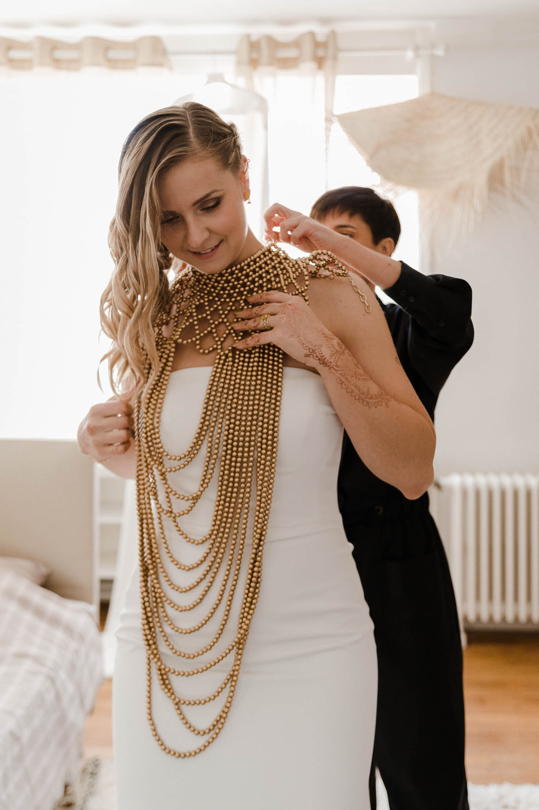 mariage mixte africain collier de perles traditionnel