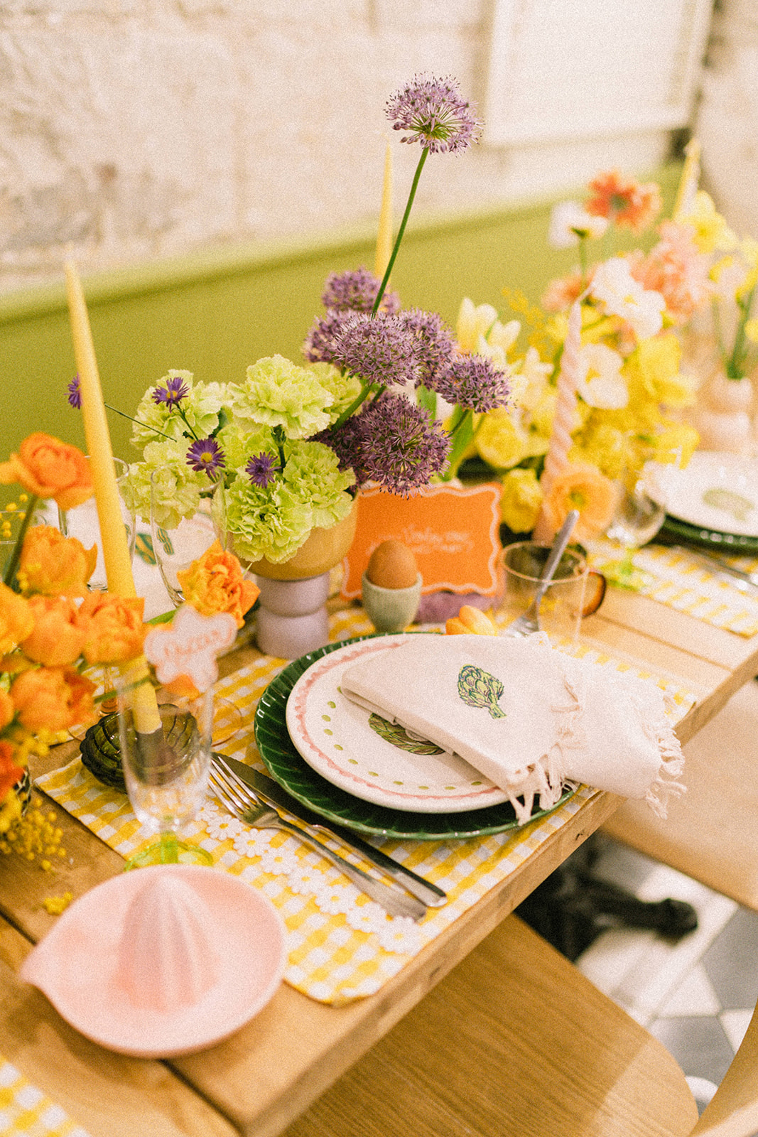 mariage colore original decoration de table