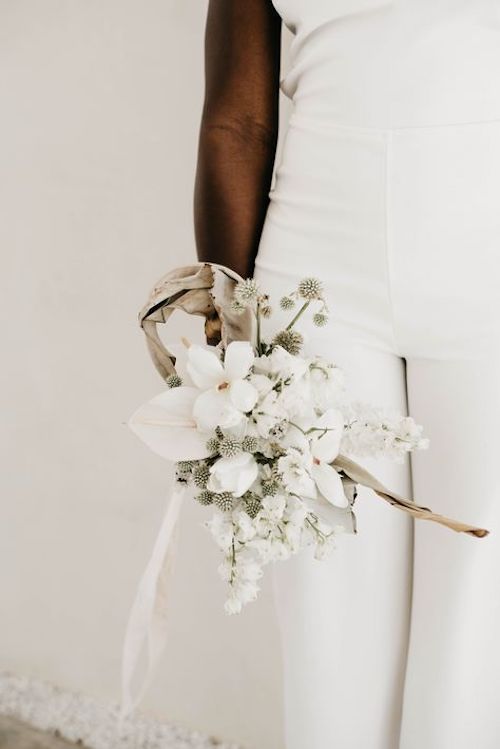 idee de bouquet de mariage simple minimaliste