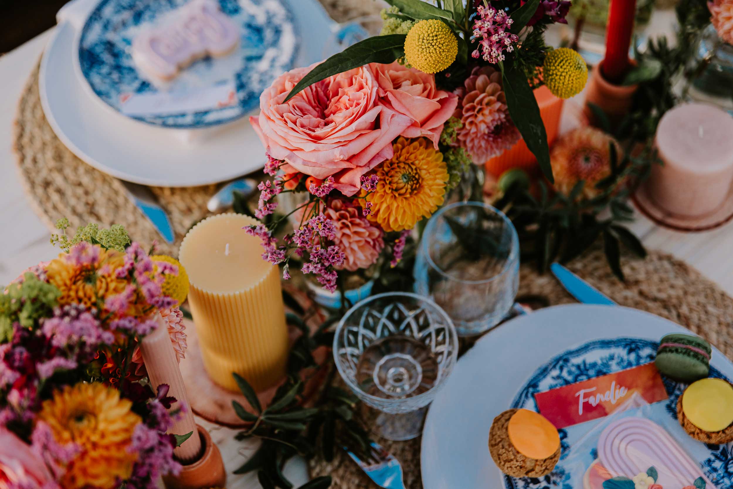 mariage colore original decoration de table